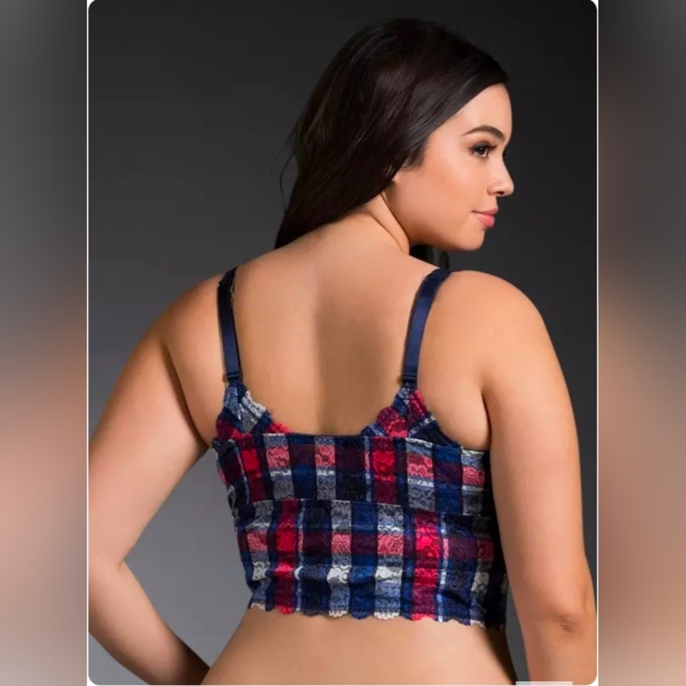 NWT/ Torrid Plaid Crop Lace Bralette 5X - Picture 2 of 4